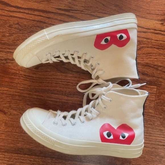 Comme Des Garcons PLAY White x Converse Chuck Taylor All Star 70 Hi (M9/W11) VGU main image 8